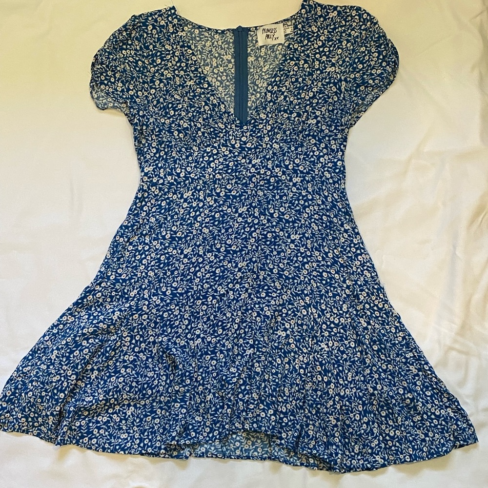 Blue floral princess Polly minidress